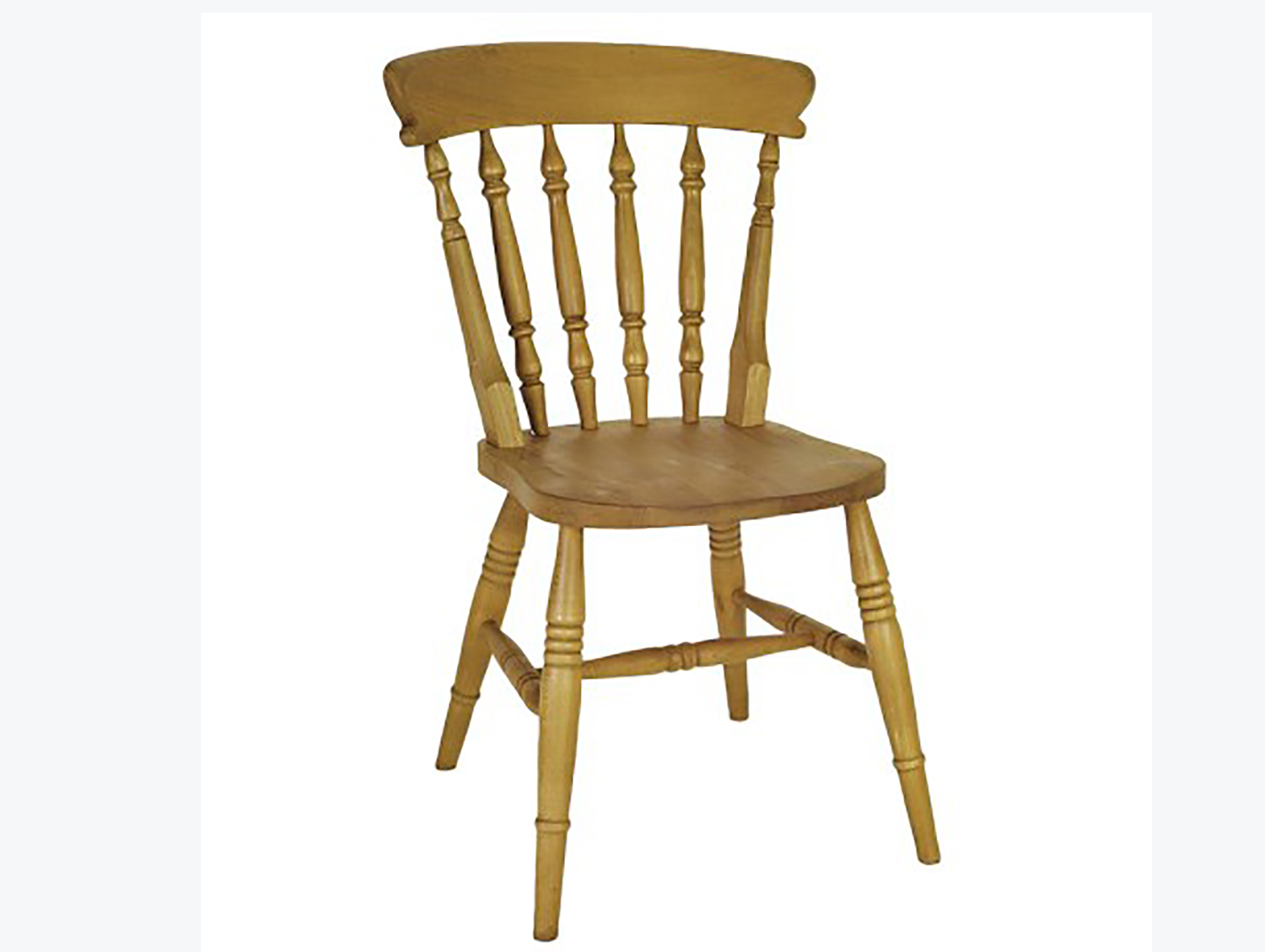 Beech High Back Spindle Styled Solid Wooden Dining Chairs